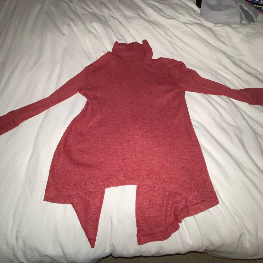We the Free cranberry turtleneck, with split back sweater. Sz SM. Barely worn.